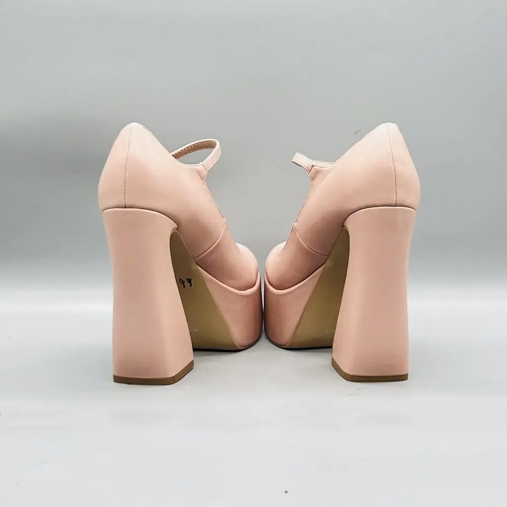 Madden Girl Shoes Womens 8.5 Pink Khloie Platform Block Heel Round Toe Pumps - Picture 7 of 11